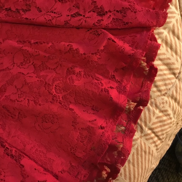 Cherry red dress, red lace overlay, Danny and Nicole, size 8 - Picture 8 of 8